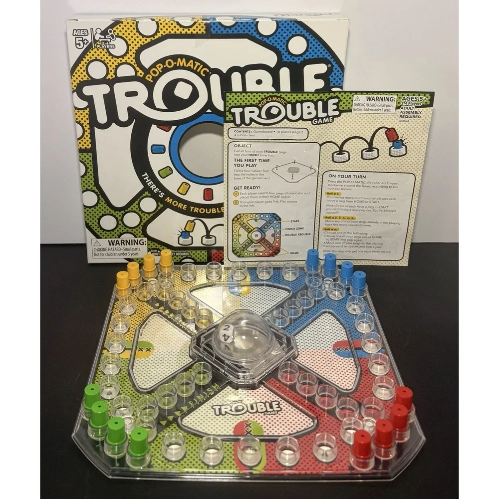 Gaming Trouble Board Game for Kids Ages 5 and up 2-4 Players